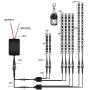 8 Pcs Motorcycle 96 LED Light Kits, Remote Control Multicolor Waterproof Motorcycle LED Strip Lights Multiple Scene Modes RGB LED Lights for Motorcycle