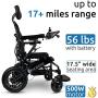 Ultra Lightweight Reclining Electric Power Wheelchair for Adults and Seniors 500W Motor Heavy Duty Mobility Motorized Portable Travel Wheel Chairs 17.5 inch Seat All Terrain Silla de Ruedas