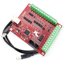 RATTMMOTOR Mach3 USB Motion Control Card 4 axis CNC Motion Controller Breakout Board Stepper Motor Driver with Cable for CNC Router Machine