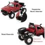 The perseids RC Truck 1/16 Scale RC Rock Crawler 2.4Ghz 4WD Remote Control Offroad Car WPL RC Semi Trucks and Trailer All Terrain Cars, Racing Vehicles Brushed RTR Ideal Gift for Kids and Adults Red