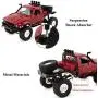 The perseids RC Truck 1/16 Scale RC Rock Crawler 2.4Ghz 4WD Remote Control Offroad Car WPL RC Semi Trucks and Trailer All Terrain Cars, Racing Vehicles Brushed RTR Ideal Gift for Kids and Adults Red