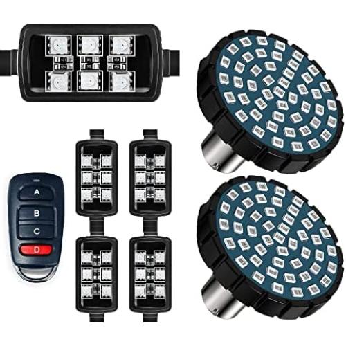 MZS Motorcycle LED Light Ki and Red 1157 Turn Signal LED Bulb