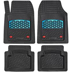 KnK Sapphire Blue Car Mats - 3D Floor Mats for Cars Colorful Automotive Floor Mats for SUVs All Weather Mats for Men and Women Two-tone Interior Car Accessory for Sports Cars Car Decor Rug 2022 (Blue)