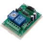 Calvas DC 12V 2CH RF 433MHz Wireless Switch Relay Receiver Module With Remote Control For DC Motor Forward Reverse Controller