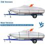 iCOVER Trailerable Boat Cover- 12-14 Waterproof Heavy Duty Marine Grade Polyester, Fits V-Hull,Fish&Ski,Pro-Style,Fishing Boat,Runabout,Bass Boat, up to 12ft-14ft Long and 68