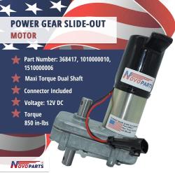 NOVOPARTS 368417 RV Power Gear Replacement Slide Out Motor Double Shaft 12V