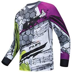 JPOJPO Mens Cycling Jersey MTB T Shirt Long Sleeve Youth Off-Road Motorcycle Jersey Bicycle Clothes Anti-UV