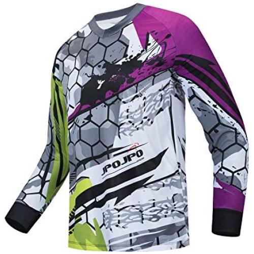 JPOJPO Mens Cycling Jersey MTB T Shirt Long Sleeve Youth Off-Road Motorcycle Jersey Bicycle Clothes Anti-UV