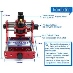RATTMMOTOR CNC 1310 Router Machine Kit GRBL 3 Aixs DIY Mini CNC Metal Engraver Milling Machine+GRBL Offline Controller for Engraving Copper/Aluminum and Soft Metal, Plastic, Wood, Acrylic, PVC, PCB