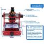 RATTMMOTOR CNC 1310 Router Machine Kit GRBL 3 Aixs DIY Mini CNC Metal Engraver Milling Machine+GRBL Offline Controller for Engraving Copper/Aluminum and Soft Metal, Plastic, Wood, Acrylic, PVC, PCB