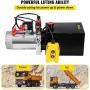 Mophorn Hydraulic Pump 6 Quart Hydraulic Power Unit 12V DC Hydraulic Pump Dump Trailer Double Acting Hydraulic Pump (Steel, 6 Quart/Double Acting)