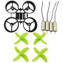 Upgraded Spare Parts Motors Propellers Props with Frame for JJRC H36 Tiny Whoop Eachine E010 Blade Inductrix Micro Drone Parts (Black-Green)