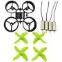 Upgraded Spare Parts Motors Propellers Props with Frame for JJRC H36 Tiny Whoop Eachine E010 Blade Inductrix Micro Drone Parts (Black-Green)