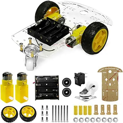 The perseids DIY Robot Smart Car Chassis Kit with Speed Encoder, 2 Wheels and Battery Box (2 Wheels)