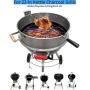 BBQSTAR Universal Stainless Steel 22.5-in Kettle Grill Rotisserie Kit-Rotisserie Ring/Spit Motor Driver/4-Prong Meat Forks/Wooden Handles-for Weber/Napoleon/Kingsford 22-in Kettle Charcoal Grills