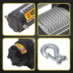 SINOKING 4500lb 12V UTV/ATV Winch with 1/4”x 32ft Rope, Wired and Wireless Control