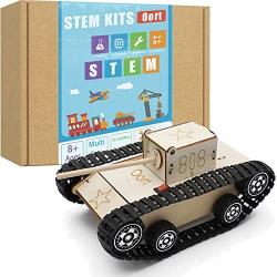 Oort DIY STEM Kit Motorized Tank Model Kit Education Science Experiment Project Wooden Assembly Toys for Boys and Girls