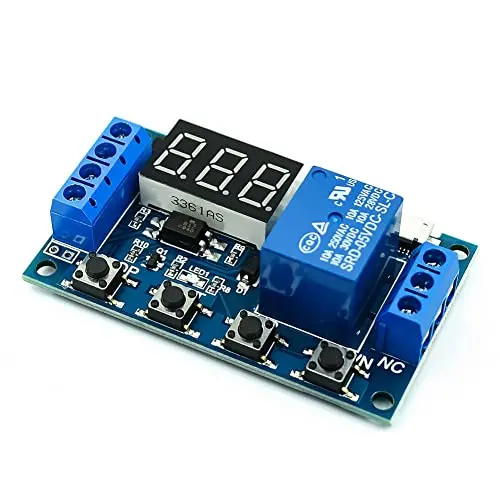 Module Relais 1 Canal avec Minuterie, 5V-36V DC, Pour Moteurs DC, Éclairage LED, Bandes LED, Micro-Pompes, Solénoïdes, etc. Module Relais 1 Canal avec Minuterie, 5V-36V DC, Pour Moteurs DC, Éclairage LED, Bandes LED, Micro-Pompes, Solénoïdes, etc.