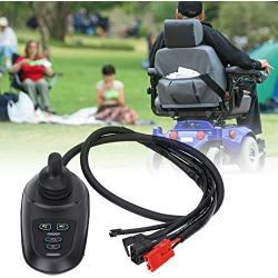 24V DC Wheelchair Joystick Controller Electric Mobility Wheelchairs Accessory Electric Wheel Chair Joystick Controller Replacement Brushed 4P Joystick Controller with Brake