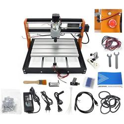 Upgraded 3018 Pro CNC Router Kit with Offline Controller GRBL Control DIY Mini Desktop with 3 Axis Limit Switches & Emergency Stop Cutting Wood Acrylic PVC PCB Milling Engraving Machine