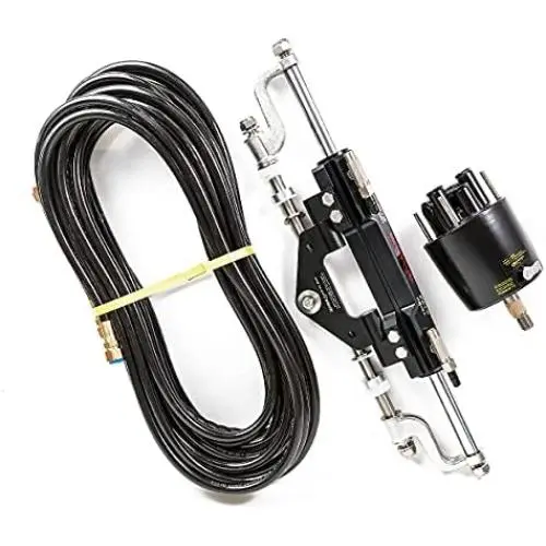 Winibo ZA0350V2 Boat Hydraulic Outboard Steering Kit with Helm Pump, Compact Cylinder, Tubing for Engines up to 350HP