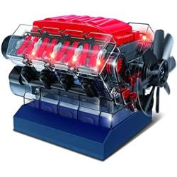 OWI Inc Robotics Vroom! Stem V8 Model Combustion Engine, DIY Educational STEM Birthday Kits Ages 12 and Up