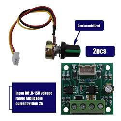 2Pcs DC1.8-15V 2A PWM Motor Speed Controller Adjustable Low Voltage Regulator Module Motor Governor with Rotatable Control Knob