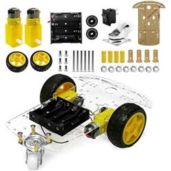 YIKESHU 2WD Smart Robot Car Chassis Kit with Speed Encoder Battery Box for Kids Teens DIY