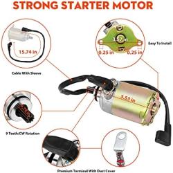 GY6 Starter Motor＋Starter Relay Solenoid for 4-Stroke GY6 Engine 50cc 150cc 200cc 250cc ATV Dirt Bikes Scooters Go Kart Compatible with Taotao 4 Wheelers Moped Coolster Baja Jonway Roketa