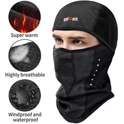 KINGBIKE Balaclava Ski Mask Motorcycle Running Full Face Cover Black (Black(2pack))