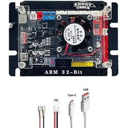 3-Axis 32-bit ARM Based CNC Controller,GRBL 1.1F USB Port CNC Engraving Machine Control Board with Fan Cooling,Support 500W Spindle/NEMA23 Stepper Motor/Laser (with Fan)