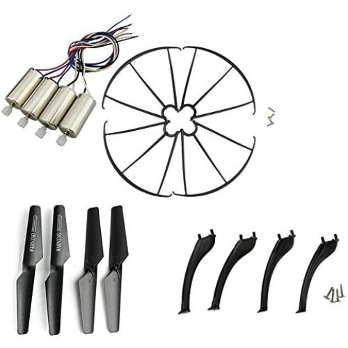 Upgraded Spare Parts Replacement for Syma X5S X5SC X5SW RC Quadcopter Rc Helicopter Copter Toy Motor Main Blade Propellers Propeller Protectors Blades Frame Landing Skid Included Screws Set (Black)