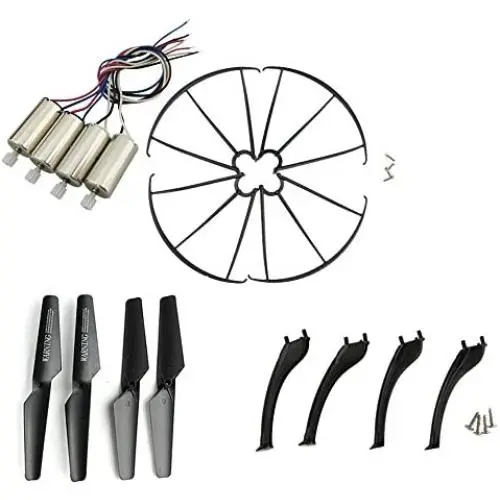 Upgraded Spare Parts Replacement for Syma X5S X5SC X5SW RC Quadcopter Rc Helicopter Copter Toy Motor Main Blade Propellers Propeller Protectors Blades Frame Landing Skid Included Screws Set (Black)