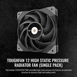 Thermaltake ToughFan 12 High Static Pressure 2000 PWM, Metal-Reinforced Motor Hub, Gen.2 Hydraulic Bearing 120mm Case/ Radiator Fan (Single Pack) CL-F117-PL12BL-A