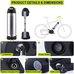 Jieoto Ebike Battery 48V, 8Ah/10Ah/13Ah/15Ah Li-ion Electric Bicycle Battery for Electric Bike Lithium, Battery for Motor Conversion 250W 350W 500W 750W with Charger