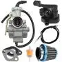 PZ20 Carburetor and Thumb Throttle Cable Accelerator Handle Assembly Compatible with TaoTao NST SunL Kazuma Baja 50cc 70cc 90cc 110cc 125cc ATV 4 Wheeler Go Kart Dirt Bike Carb with Air Fuel Filter