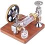 Teerwere Stirling Engine Motor Mini Inline Double-Cylinder Swing Steam Engine Model for Within 40cm Retro Boat Models Physics Steam Power Toy (Without Boiler) (Color : Gold, Size : One Size)