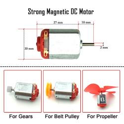 10pcs Micro 130 DC Motor Strong Magnetic Brushed Electric DC 3V -12V 25000 RPM Cars Toys Electric Motor, High Speed Torque DIY Remote Control Toy Car Hobby Motor, Metal Car Engine Motor Kit for Toys