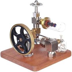 Teerwere Stirling Engine Motor Mini Inline Double-Cylinder Swing Steam Engine Model for Within 40cm Retro Boat Models Physics Steam Power Toy (Without Boiler) (Color : Gold, Size : One Size)