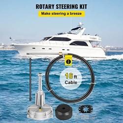 Mophorn Outboard Steering Kit 16 Boat Steering Cables 16 Feet Boat Steering System 3/4 Shaft for Boats