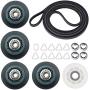 4392067 4392067RC Dryer Repair Kit for Whirlpool Maytag Kenmore Crosley Kitchen-Aid Admiral. Drum Roller, Belt, & Pulley Kit - Replace 2015, 80047, 587637, 4392067VP, AP3109602, PS373088, EAP373088