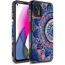 Moto G Stylus 2021 Case, Rosebono Slim Hybrid Shockproof Hard Cover Graphic Fashion Colorful Skin Cover Armor Case for Moto G Stylus 2021 (Mandala)