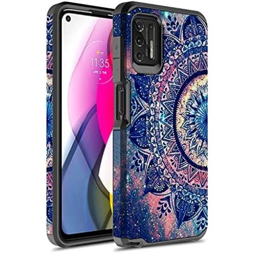 Moto G Stylus 2021 Case, Rosebono Slim Hybrid Shockproof Hard Cover Graphic Fashion Colorful Skin Cover Armor Case for Moto G Stylus 2021 (Mandala)