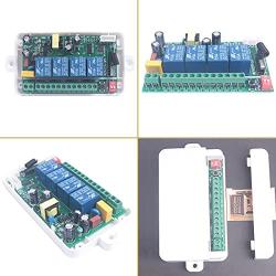 110V 4CH Wireless Control Relay Switch 433MHz 4 Channel Remote Relay 2 Transmitters and Receiver Universal Garage Doors,Window, Motor AC 85V 110V 220V 250V Remote Relay Switch (2X Control 433M)