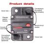 Jeemiter 60 Amp Circuit Breaker with Manual Reset Wire Lugs Copper Washer and Screws for Car Marine Trolling Motors Boat ATV Manual Power Protect for Audio System Fuse, 12V-48VDC