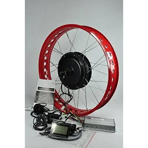 NBpower 48V/52V 1500W Rear Wheel Fat Tire Electric Bike Kit，1500W Fat Brushless Gearless Motor for Electric Beach Bike