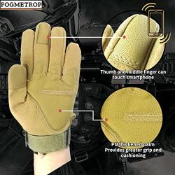 FOGEMTROP Tactical Gloves, Military Combat Gloves with Hard Knuckles, Suitable for Hunting, Shooting Training, Paintball, Motorcycle, Work, Driving, Riding, Fishing