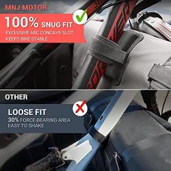 MNJ Motor Upgraded Truck Tailgate Bike Pad,Curve Tailgate Cover Protection Transport pad with Arc Concave Slots,Secure Bike Frame Straps , Big Tool Pocket for Most Truck Bed Carries Up to 5 Bikes