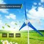Dyna-Living 400W 12V Wind Turbine Generator & 800W 12V Wind Turbine Motor with Charge Controller for Home Marine Industrial Energy Blue and White 3 Blades (Not Included Mast)