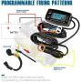 Runleader Digital LED Engine Hour Meter,RPM &Temperature Display,Maintenance Reminder,External Powered Operating for Lawn Mower Generator Dirtbike Paramotor Outboard Motor Marine Compressor